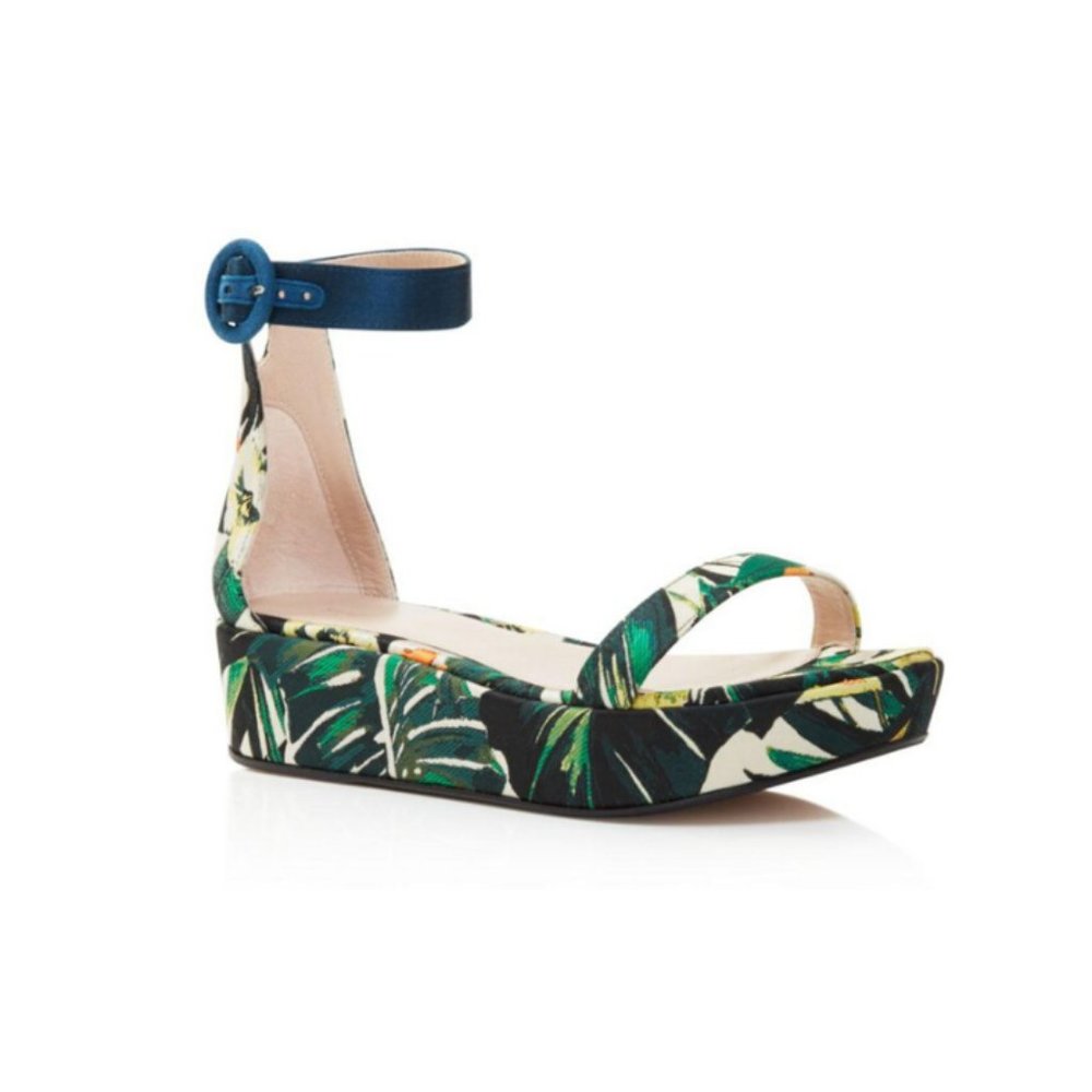 Stuart Weitzman Capri Platform Jacquard Sandals 8